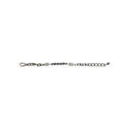 Bracelet Dolce & Gabbana en chaîne argentée, fermoir mousqueton, logo et perles grises