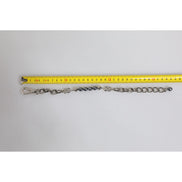 Bracelet Dolce & Gabbana en chaîne argentée, fermoir mousqueton, logo et perles grises