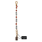 Dolce & Gabbana Bracciale Dadi con Logo DG in Catena di Ottone Dorato Multicolore