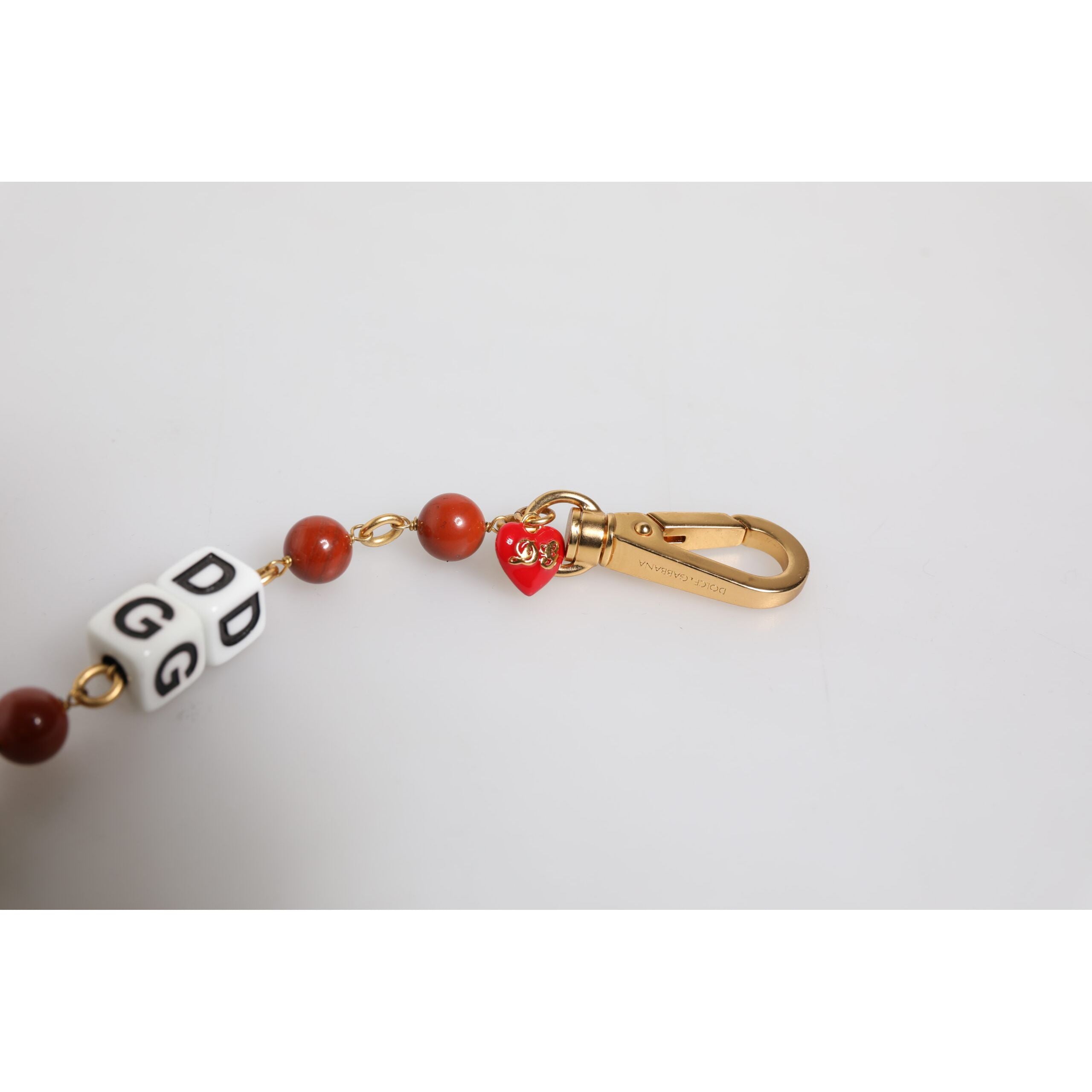Dolce & Gabbana Bracciale Dadi con Logo DG in Catena di Ottone Dorato Multicolore