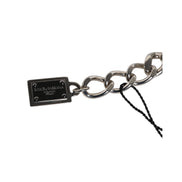 Bracciale con charm Dolce & Gabbana in ottone color argento, perline, dadi e logo