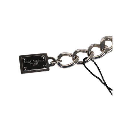 Bracciale con charm Dolce & Gabbana in ottone color argento, perline, dadi e logo