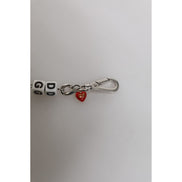 Bracciale con charm Dolce & Gabbana in ottone color argento, perline, dadi e logo