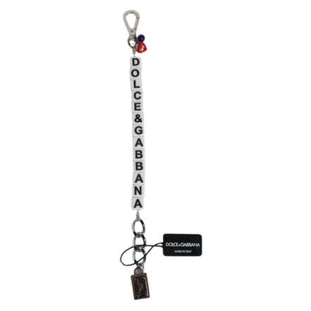 Bracciale Dolce & Gabbana con ciondolo a forma di dado in ottone color argento e logo