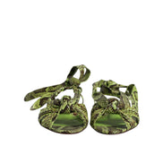 Chaussures sandales à lanières montantes imprimé animal vert Dolce & Gabbana