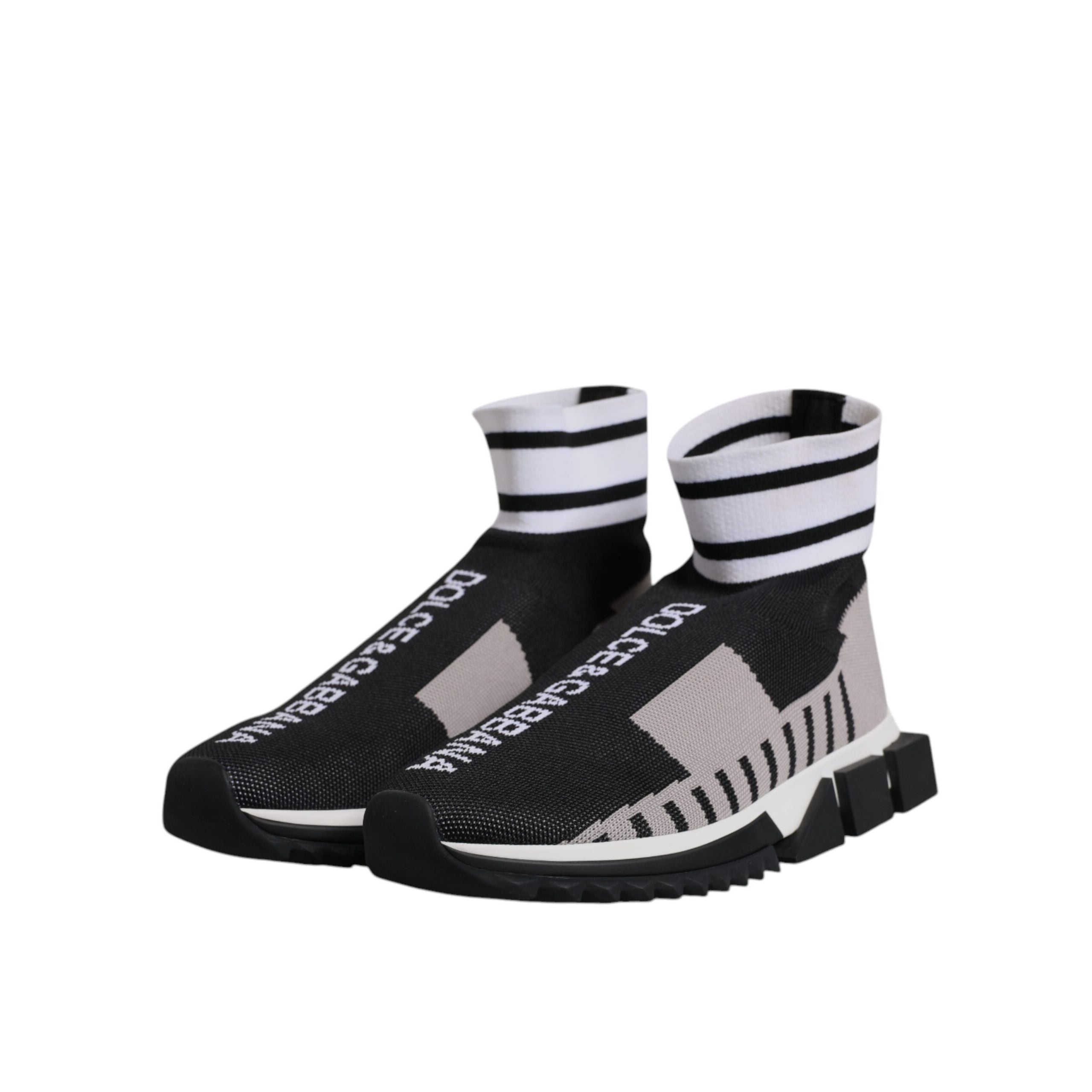 Dolce & Gabbana Baskets Chaussettes Femme Sorrento Noir Gris
