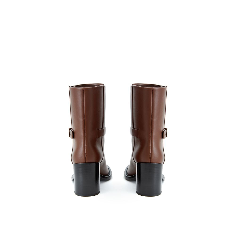 Bottines en cuir marron Burberry