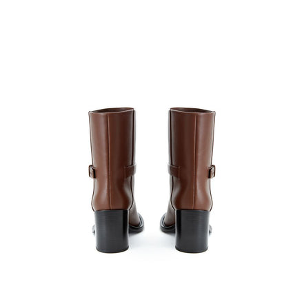 Bottines en cuir marron Burberry