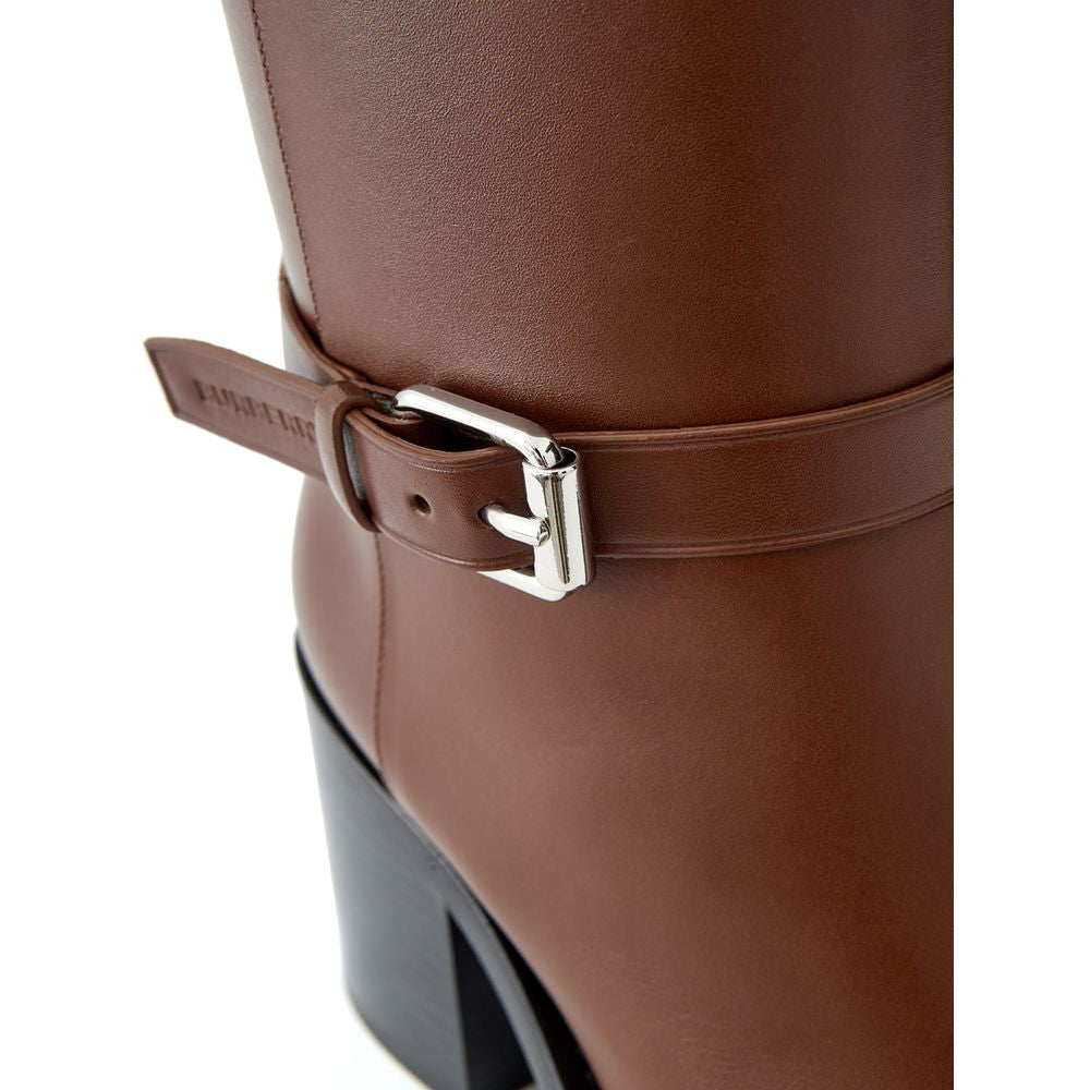Bottines en cuir marron Burberry