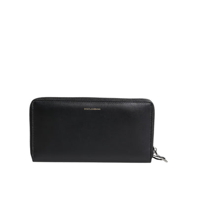 Portafoglio continentale in pelle esotica goffrata nero blu Dolce & Gabbana