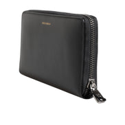 Dolce & Gabbana Black Blue Exotic Leather Embossed Continental Wallet