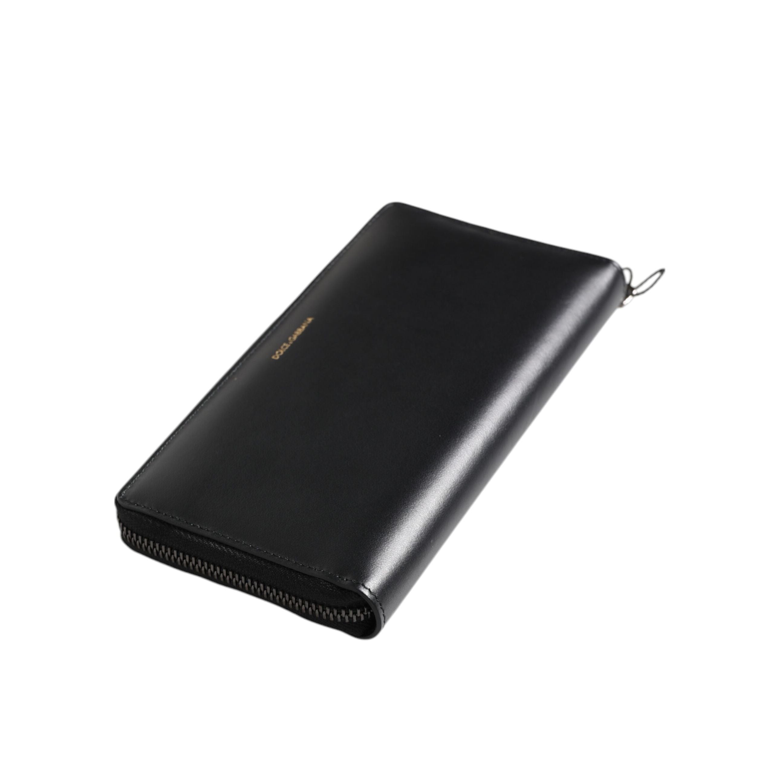 Dolce & Gabbana Black Blue Exotic Leather Embossed Continental Wallet