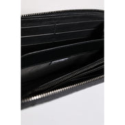 Dolce & Gabbana Black Blue Exotic Leather Embossed Continental Wallet