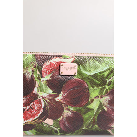 Portefeuille continental zippé en cuir Dauphine, motif fruits et couleur multicolore, Dolce & Gabbana
