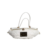 Sac banane Dolce & Gabbana matelassé blanc avec plaque logo