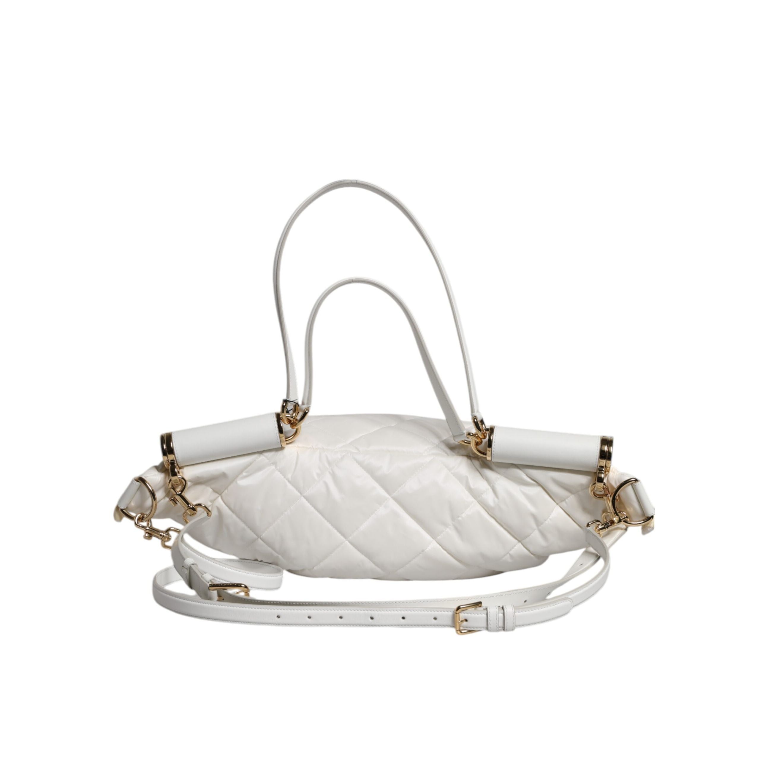 Sac banane Dolce & Gabbana matelassé blanc avec plaque logo