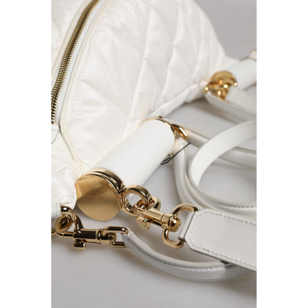 Sac banane Dolce & Gabbana matelassé blanc avec plaque logo