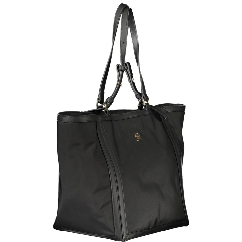 Borsa a mano da donna Tommy Hilfiger in poliestere nero
