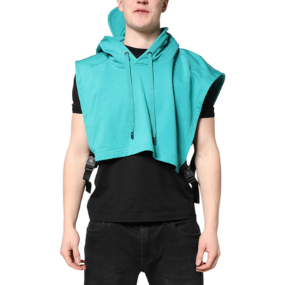 Gilet sportivo da uomo Dolce & Gabbana in cotone verde con cappuccio