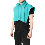 Gilet sportivo da uomo Dolce & Gabbana in cotone verde con cappuccio