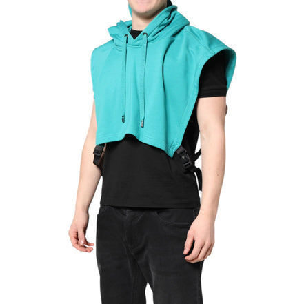 Gilet sportivo da uomo Dolce & Gabbana in cotone verde con cappuccio