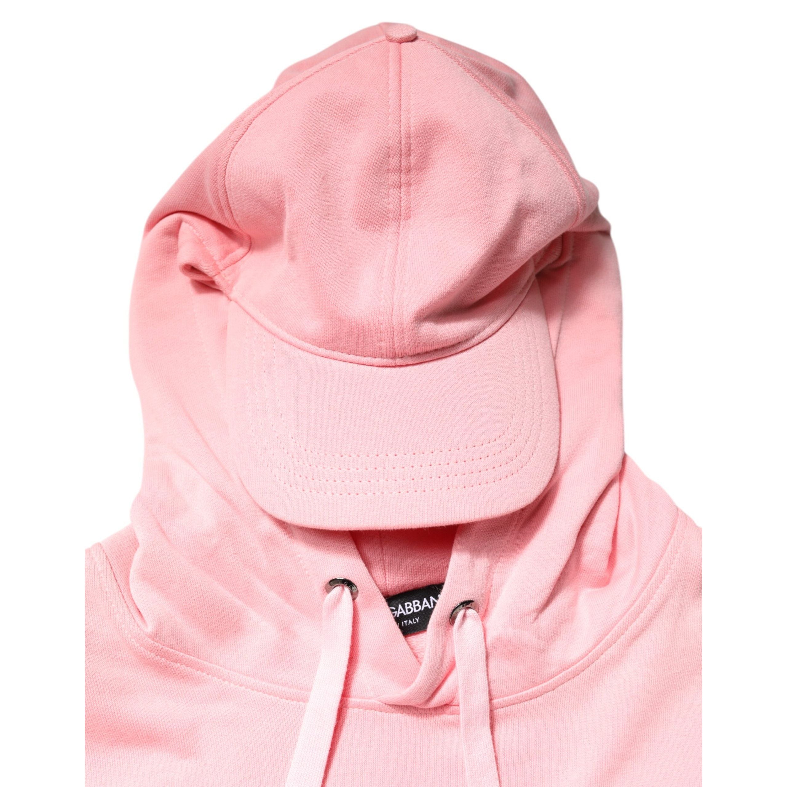 Gilet sportivo da uomo Dolce & Gabbana in cotone rosa con cappuccio