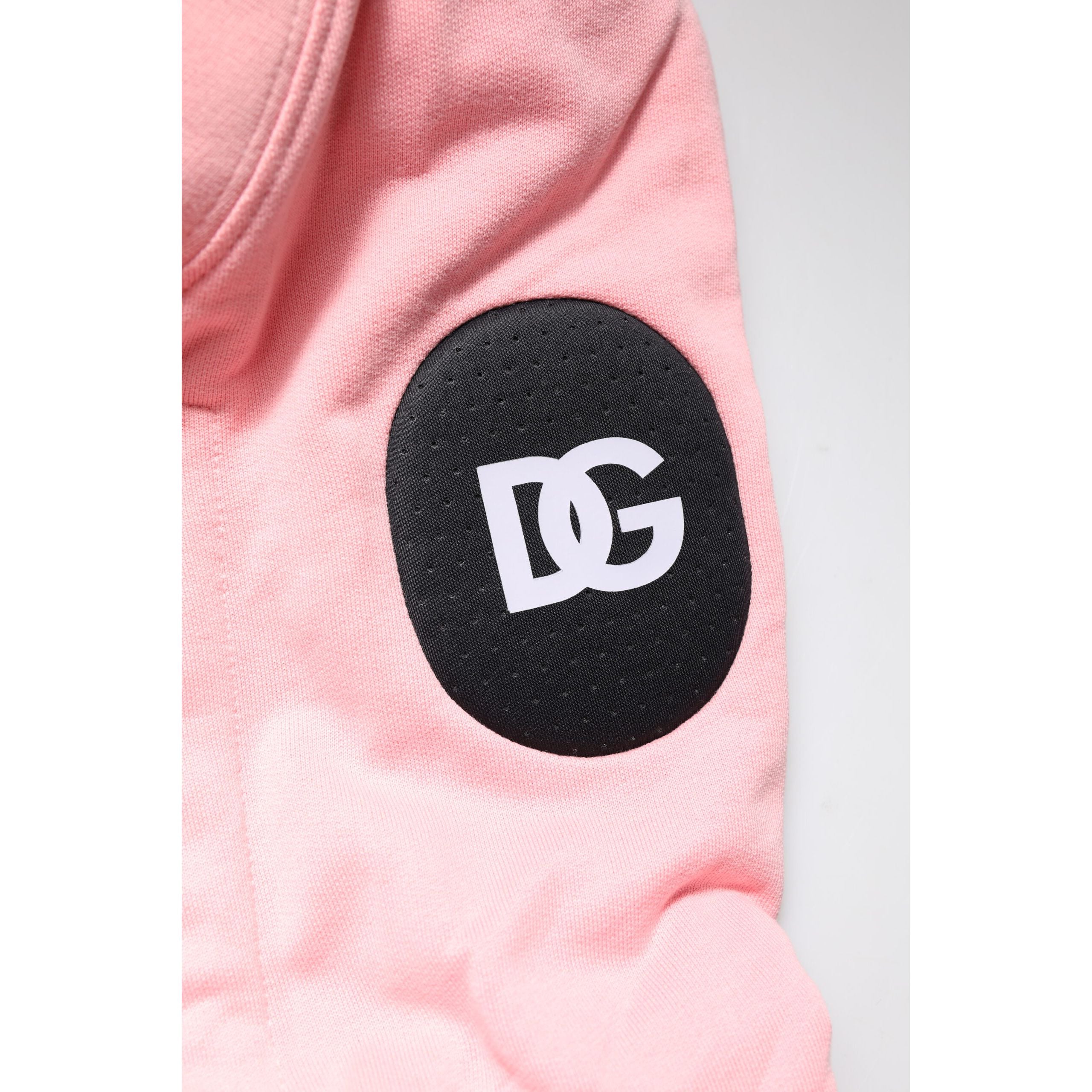Gilet sportivo da uomo Dolce & Gabbana in cotone rosa con cappuccio