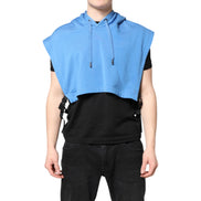 Gilet de Sport à Capuche en Coton Bleu Dolce & Gabbana pour Homme