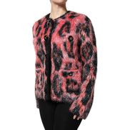 Gilet boutonné en mohair et laine rouge Dolce & Gabbana