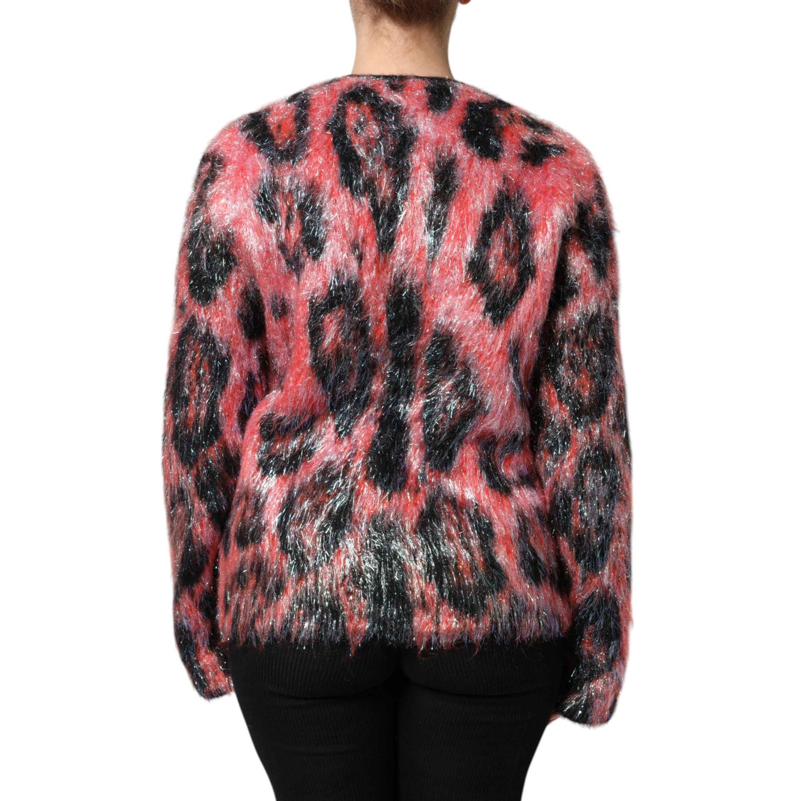 Gilet boutonné en mohair et laine rouge Dolce & Gabbana