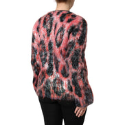 Gilet boutonné en mohair et laine rouge Dolce & Gabbana