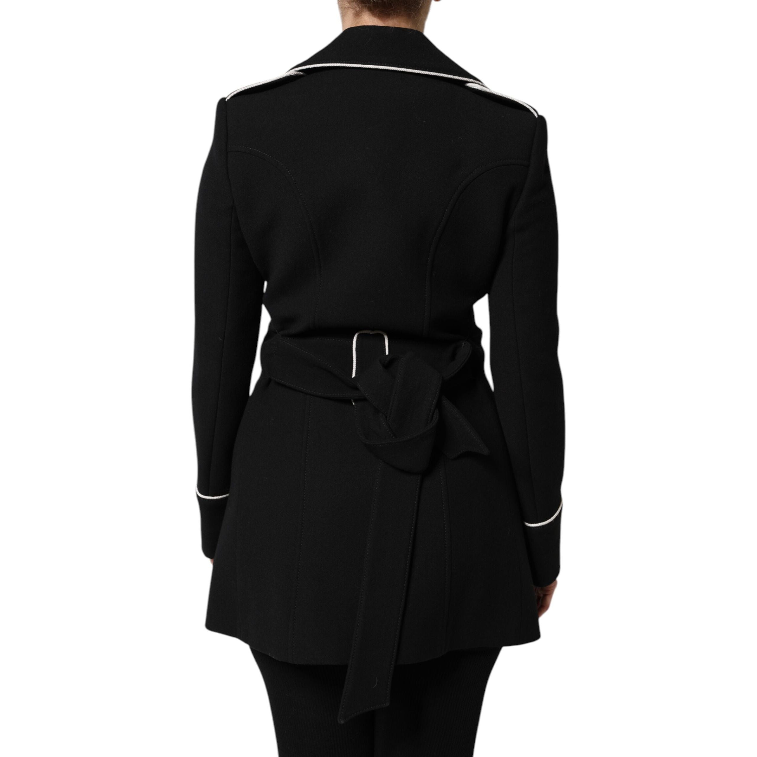 Dolce & Gabbana Black Wool Double Breasted Blazer Jacket