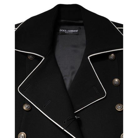 Dolce & Gabbana Black Wool Double Breasted Blazer Jacket