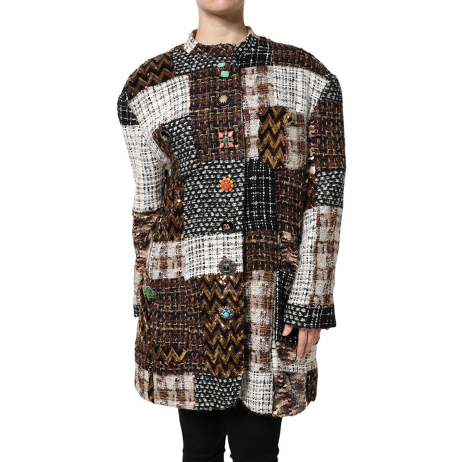 Veste boutonnée patchwork multicolore Dolce & Gabbana