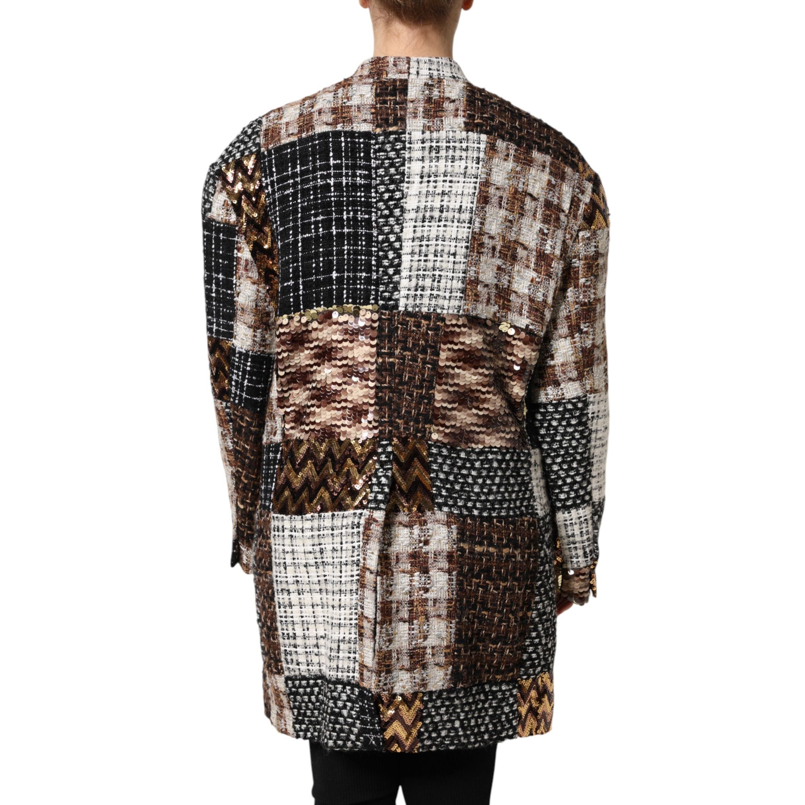 Veste boutonnée patchwork multicolore Dolce & Gabbana