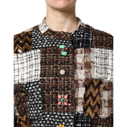 Veste boutonnée patchwork multicolore Dolce & Gabbana