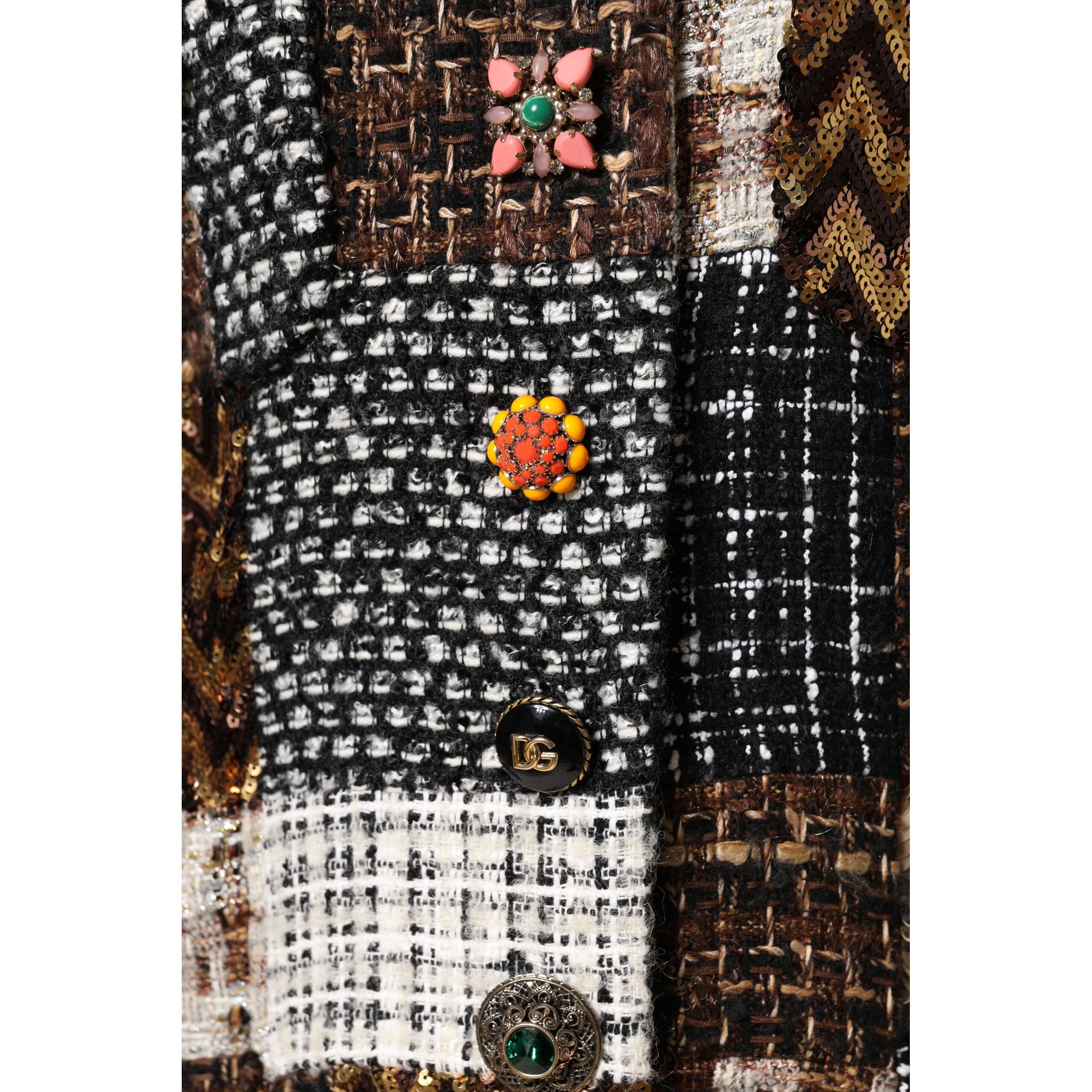 Veste boutonnée patchwork multicolore Dolce & Gabbana