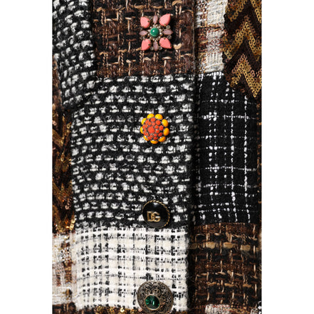 Veste boutonnée patchwork multicolore Dolce & Gabbana