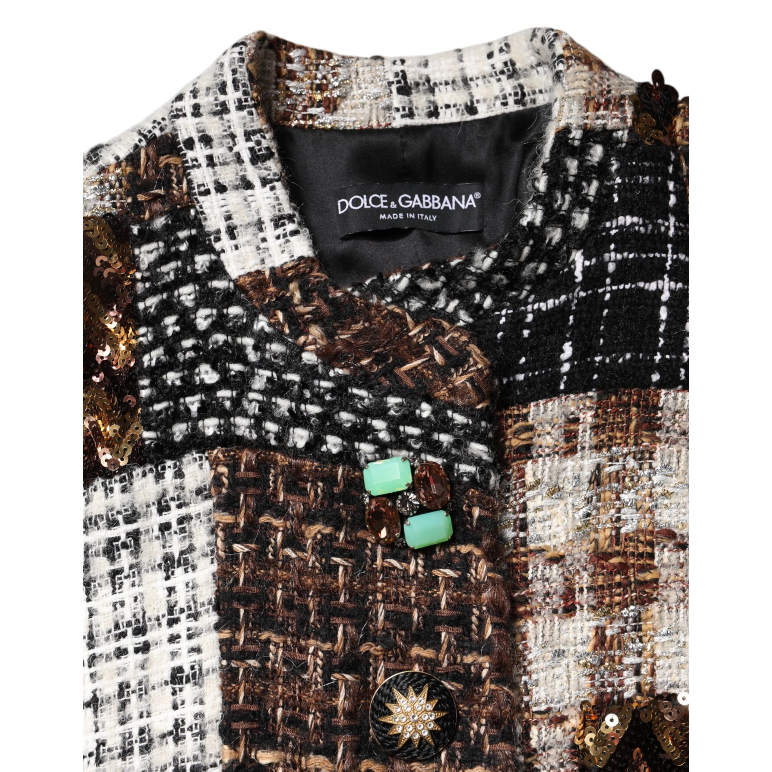 Veste boutonnée patchwork multicolore Dolce & Gabbana