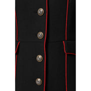Veste Trench Coat Simple Boutonnage en Laine Noire Dolce & Gabbana