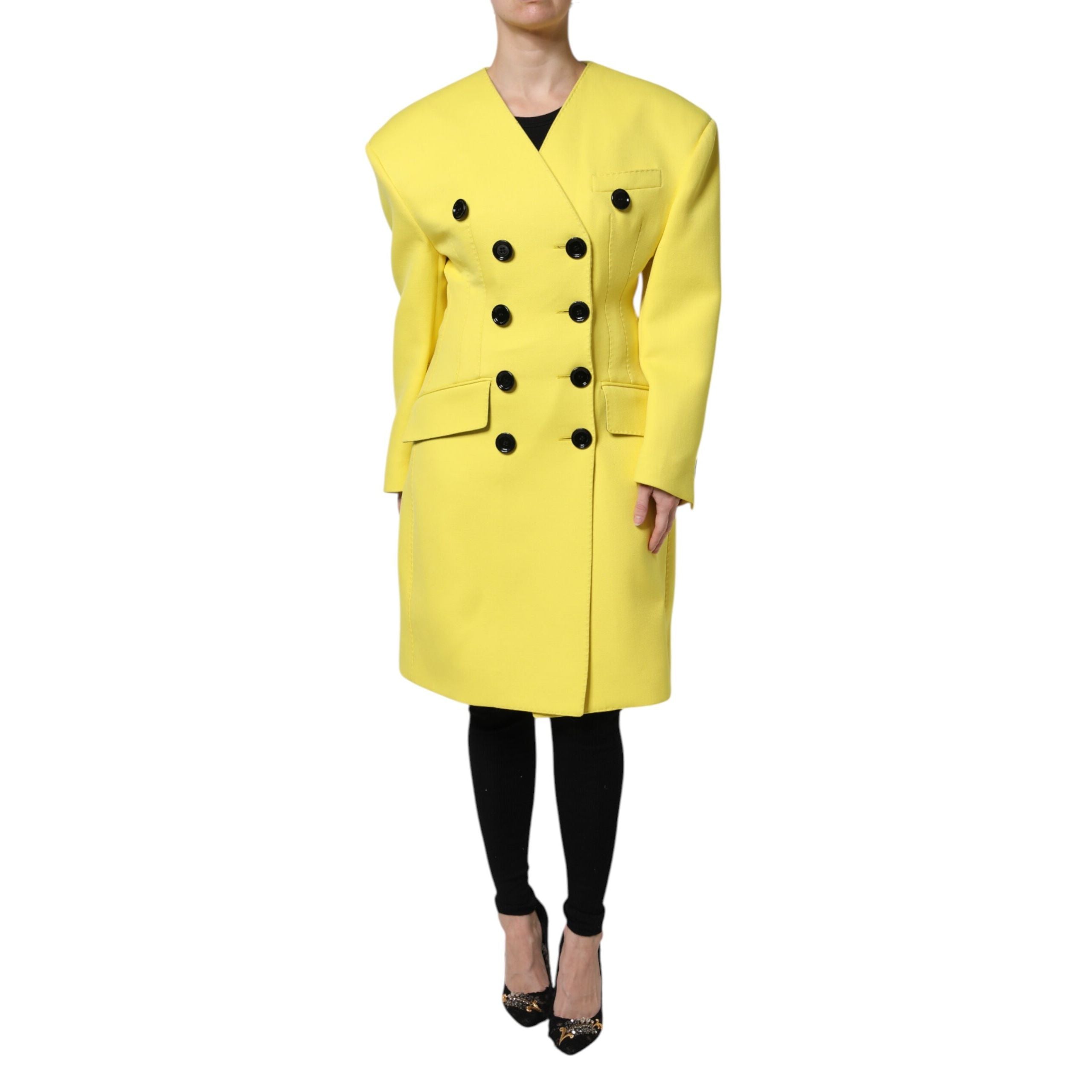 Trench doppiopetto giallo Dolce & Gabbana