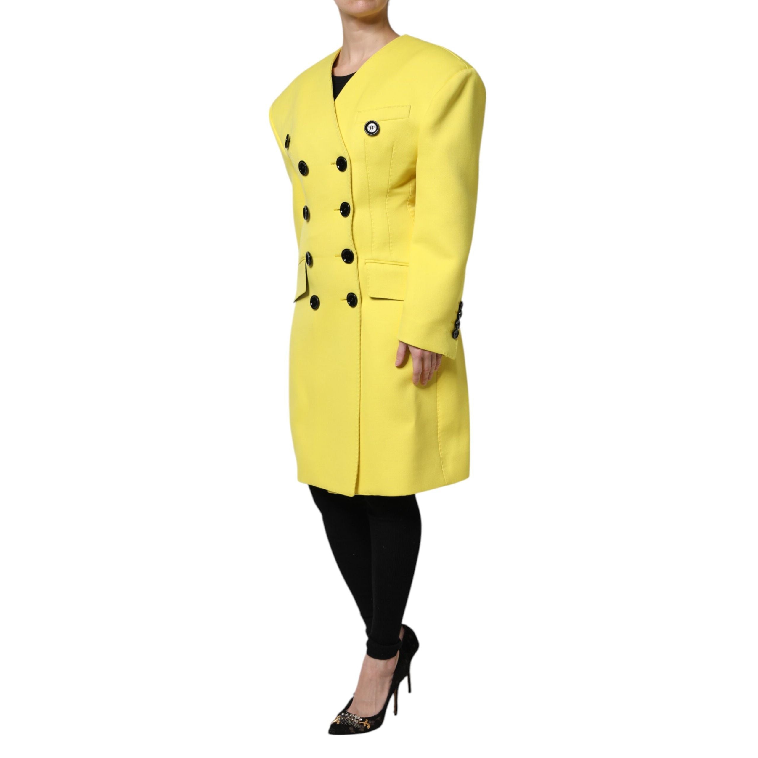 Trench doppiopetto giallo Dolce & Gabbana