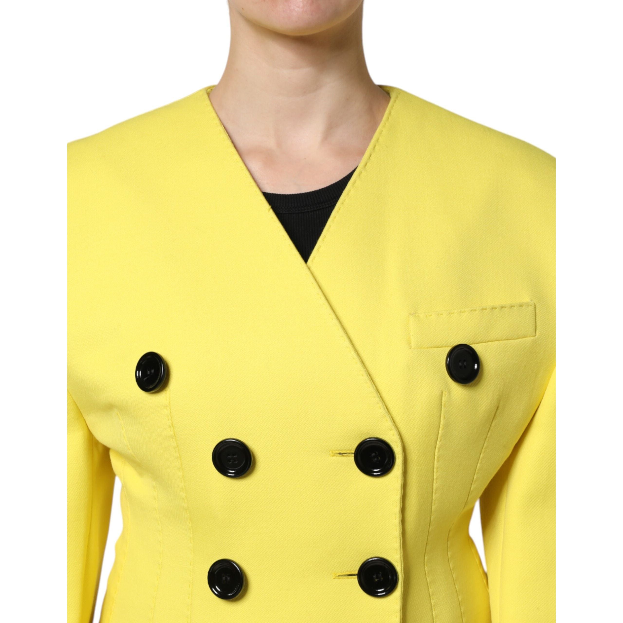 Trench doppiopetto giallo Dolce & Gabbana