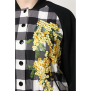 Dolce & Gabbana Giacca con bottoni a quadri bianchi e neri e motivo floreale