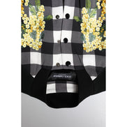 Dolce & Gabbana Giacca con bottoni a quadri bianchi e neri e motivo floreale