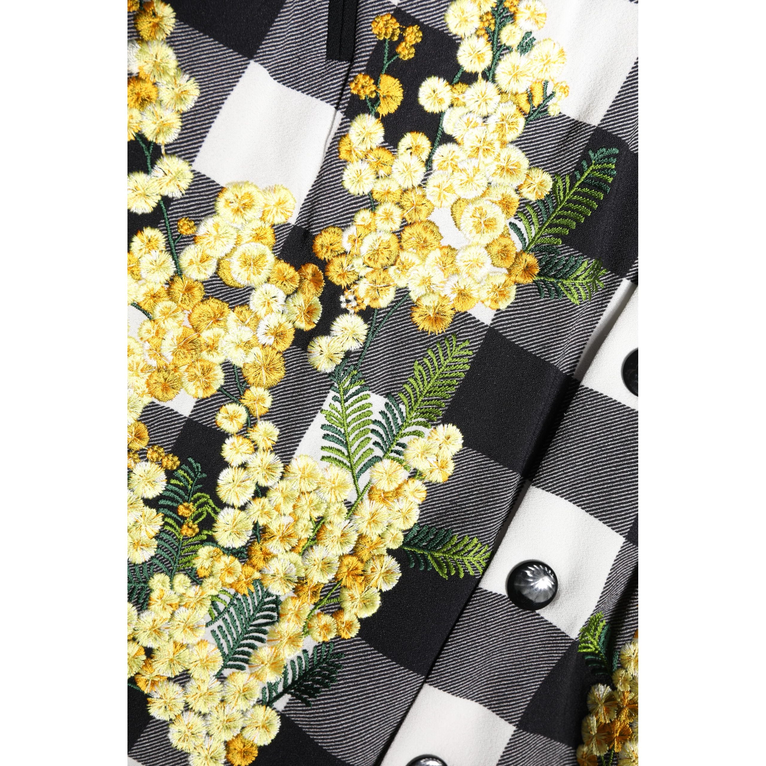 Dolce & Gabbana Giacca con bottoni a quadri bianchi e neri e motivo floreale
