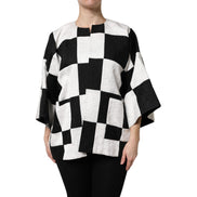 Veste Blazer Jacquard Dolce & Gabbana Blanche Noire Patchwork