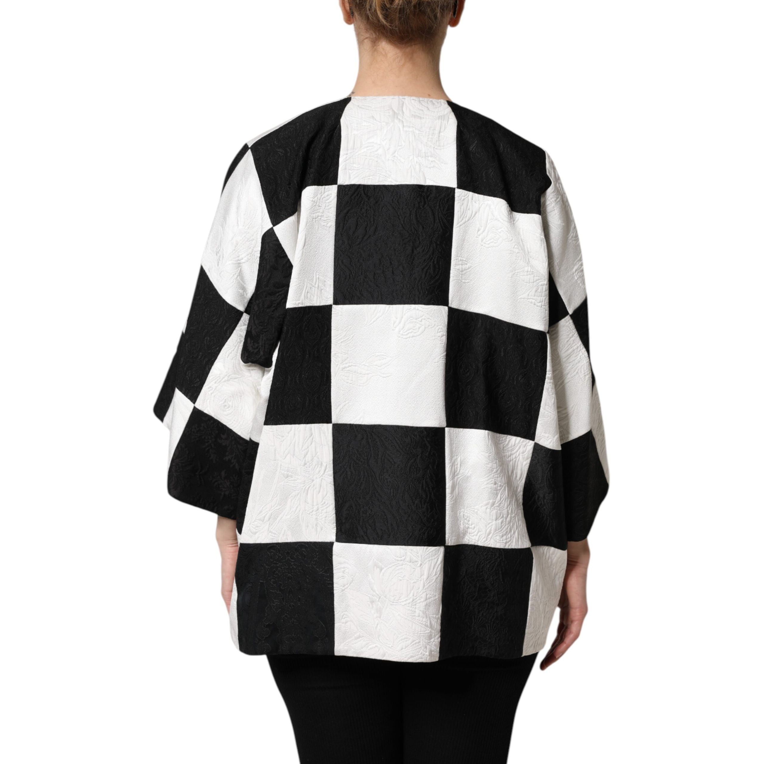 Veste Blazer Jacquard Dolce & Gabbana Blanche Noire Patchwork