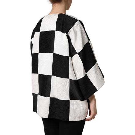 Veste Blazer Jacquard Dolce & Gabbana Blanche Noire Patchwork