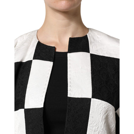 Veste Blazer Jacquard Dolce & Gabbana Blanche Noire Patchwork